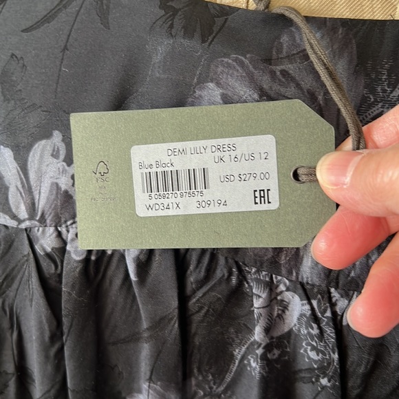 Allsaints Demi Lilly Floral Satin Mini Dress - Picture 7 of 13